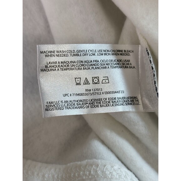 Eddie Bauer Women's Long Sleeve Polar Fleece Quarter Zip Pullover L Large Ivory - Picture 12 of 16